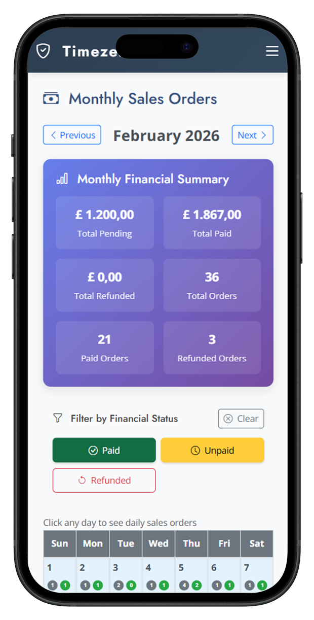 Month overview