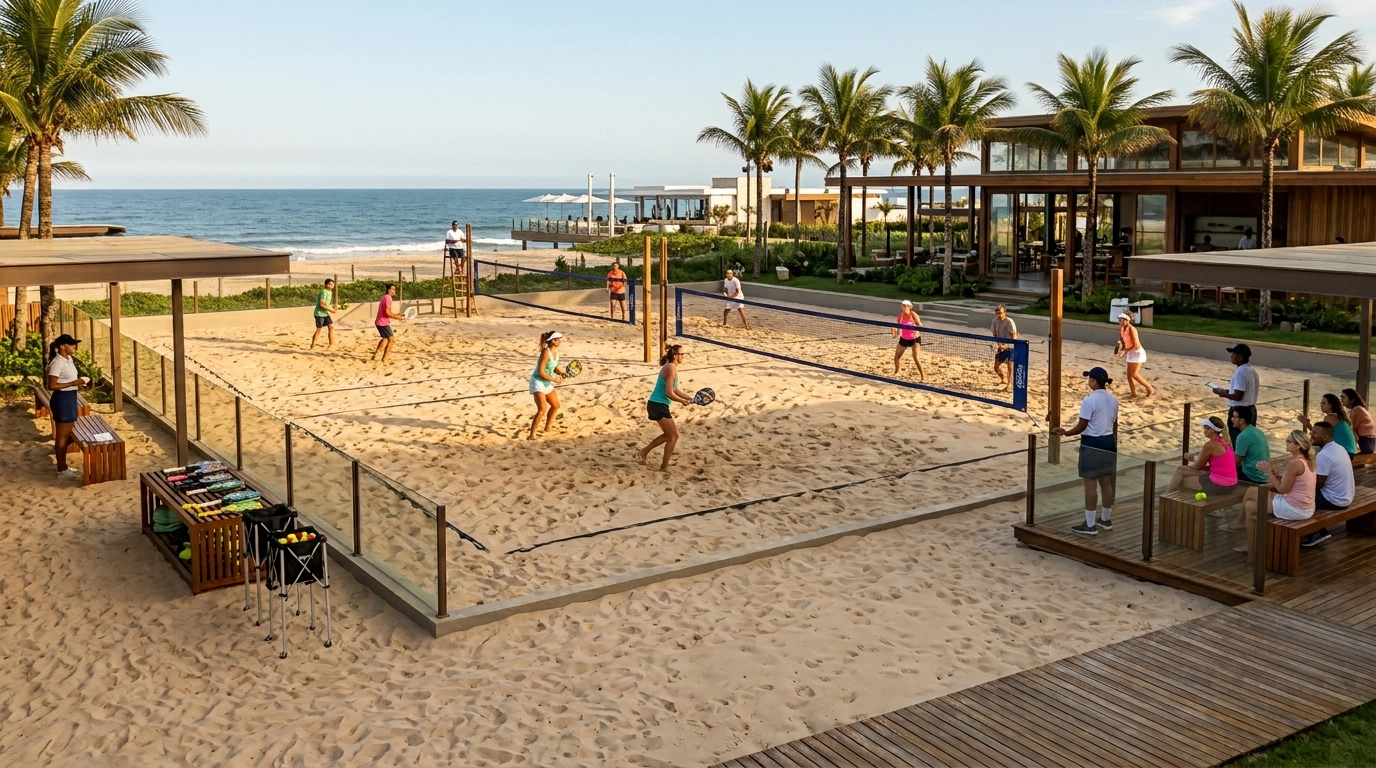 Quadras esportivas e espaços alugáveis prontos para reserva